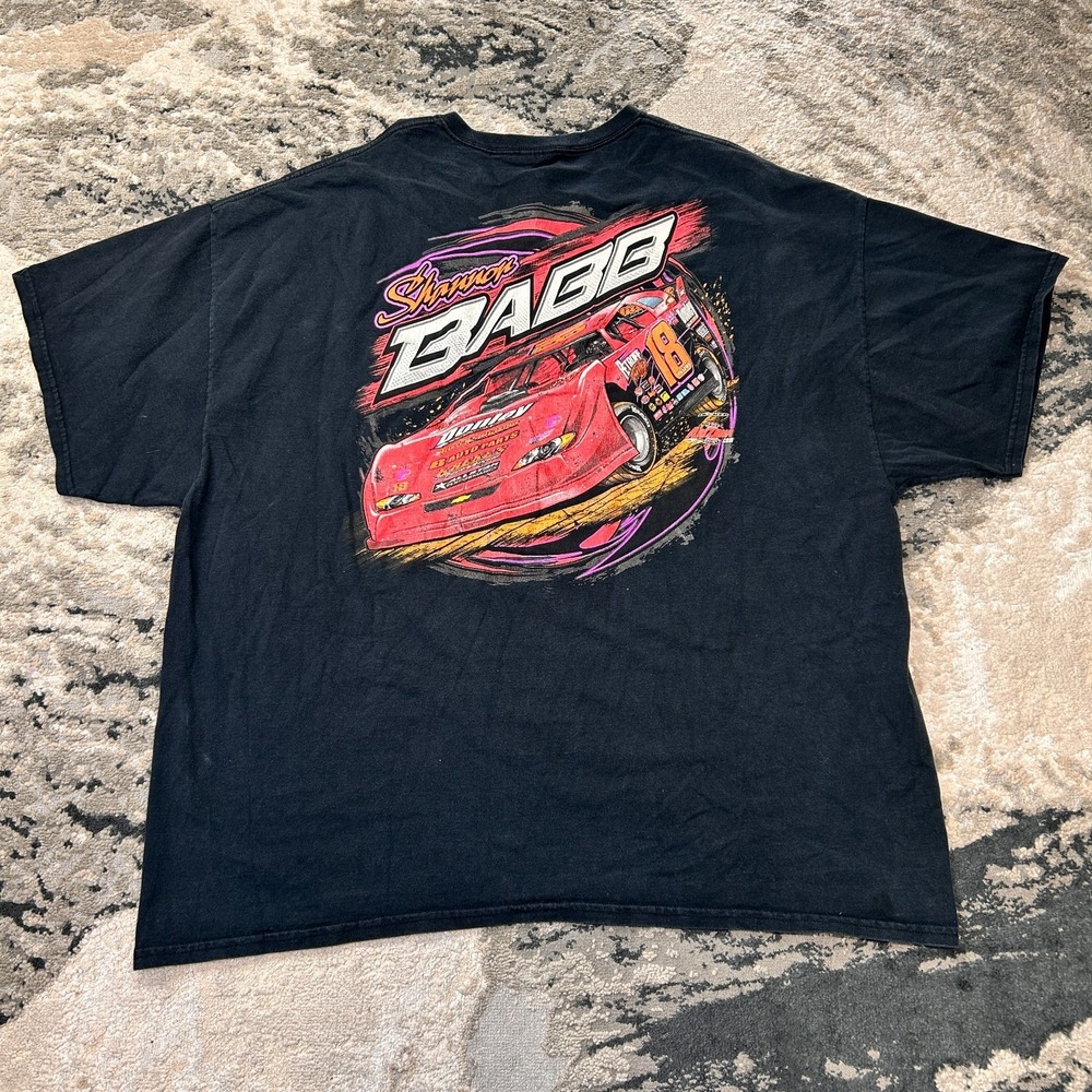 VintageY2K NASCAR T Shirt Men 3XL Black Shannon 18 Babb Preshrunk Graphic
